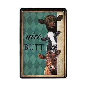 Nice Butt Cows Metal Bathroom Sign